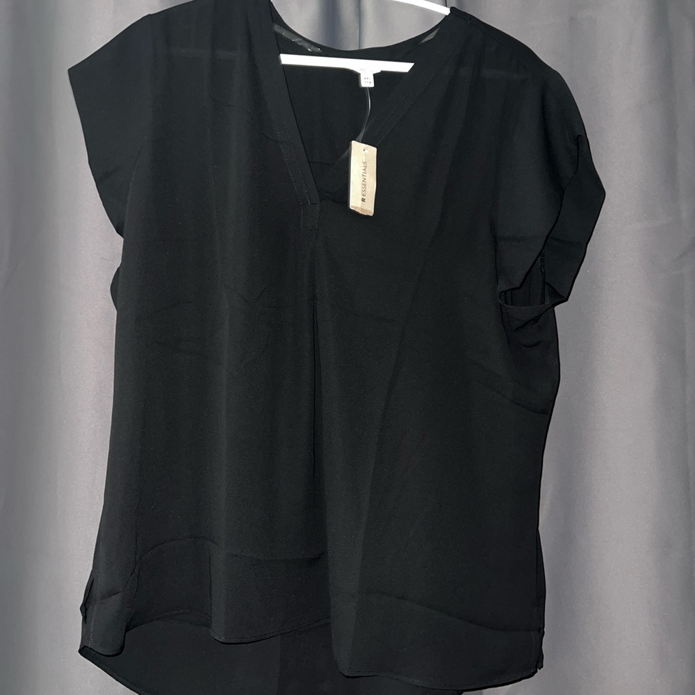 NWT R Essentials Black Blouse XXL